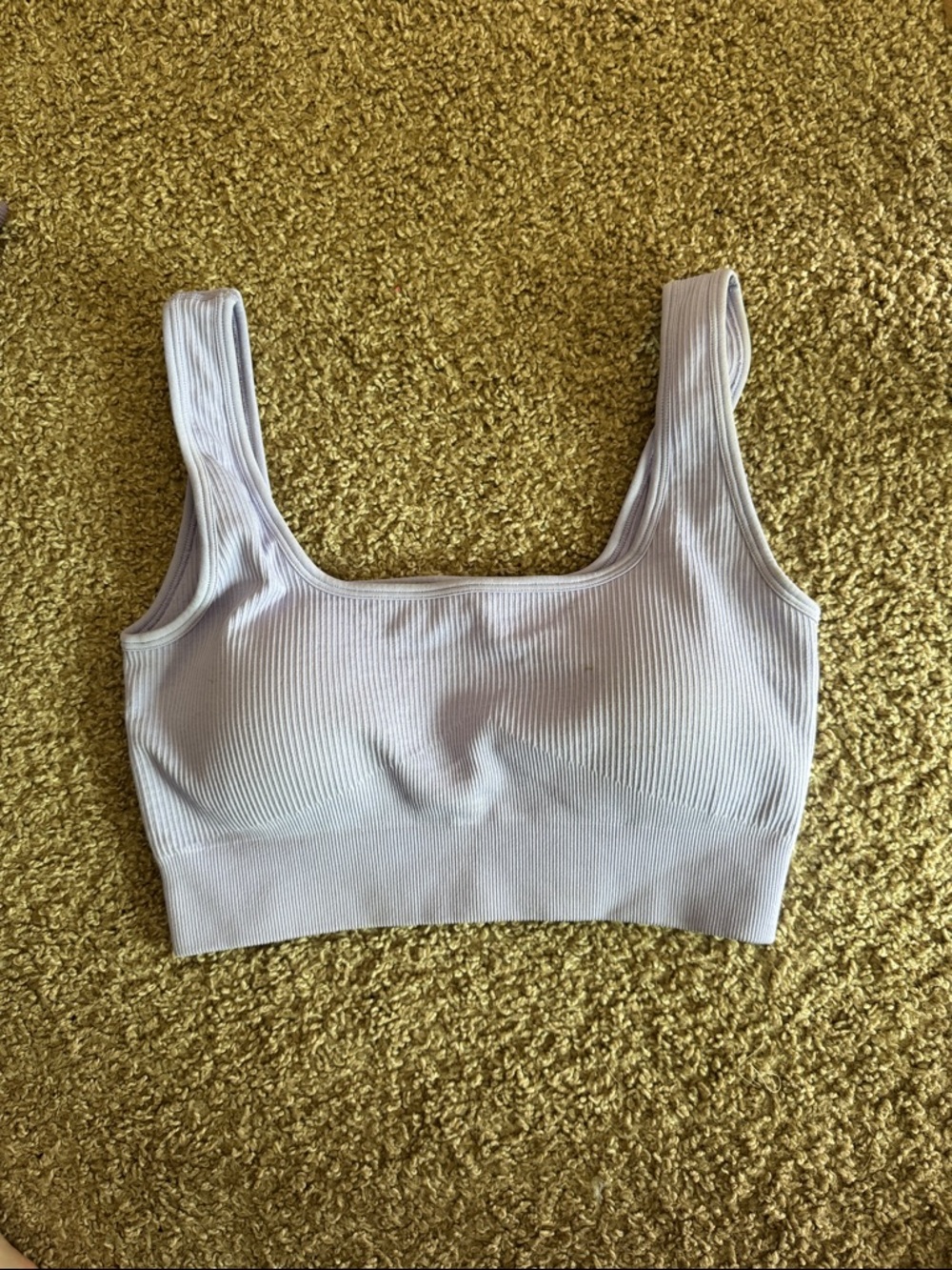 Seamless Ribbed Crop Tank Top - Lavender
